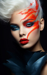 Amazing make-up art on fashion model portrait