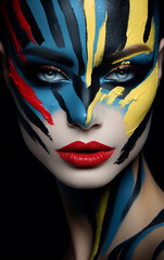 Powerful make-up art on fashion model portrait.