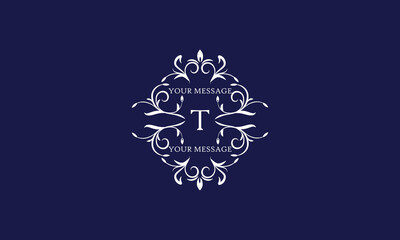 Elegant monogram design template with letter T. Vector logo illustration.
