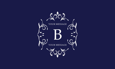 Stylish and elegant monogram design template with letter B. Vector illustration.