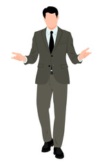 Business winner. Full length of happy young man in formal wear celebrating, gesturing, keeping arms raised and expressing positivity.