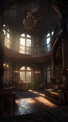 interior of the  library