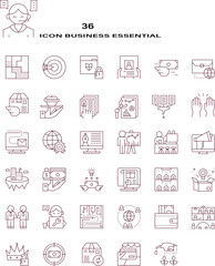 Business collection icon set. Icons for business, management, finance, strategy, marketing, editable eps 10