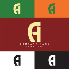 a letter logo template with color palette, logo for company or business