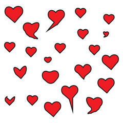 Hand drawn hearts. Design elements for Valentine's day