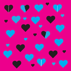 Hand drawn hearts. Design elements for Valentine's day