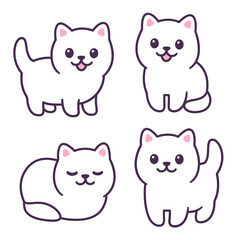 Little white baby kitten set
