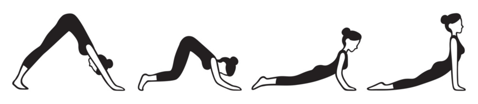 Downward to upward facing dog yoga Vinyasa flow