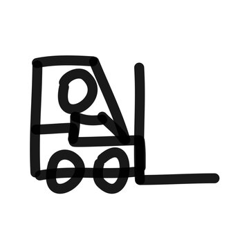 recommend clip art: forklift simple line art vector doodle