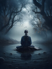 meditation in the lotus position