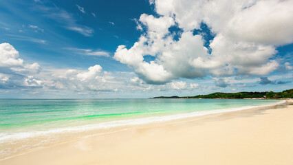 beautiful ocean sky in summer blue sky background Horizontal ocean landscape