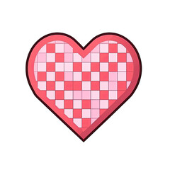 Pixel art heart cute beauty love color icon valentine