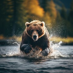 Wildlife Photograph of a bear fishing in the river
