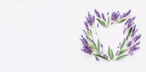 Lavender Flowering Heart Garden: Beauty in White Background, Generative AI