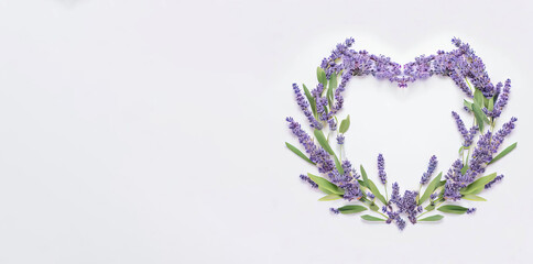 Roseate Lavender Heart: Love's Blossoming Beauty, White Background, Generative AI