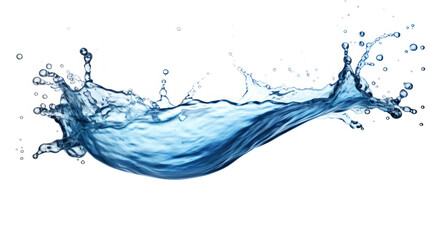 Blue water splash isolated on white background