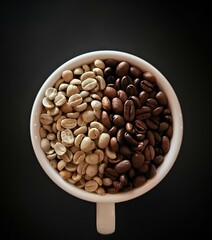 coffee beans in a cup