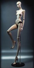 ai generated illustration high fashion long leg cyborg