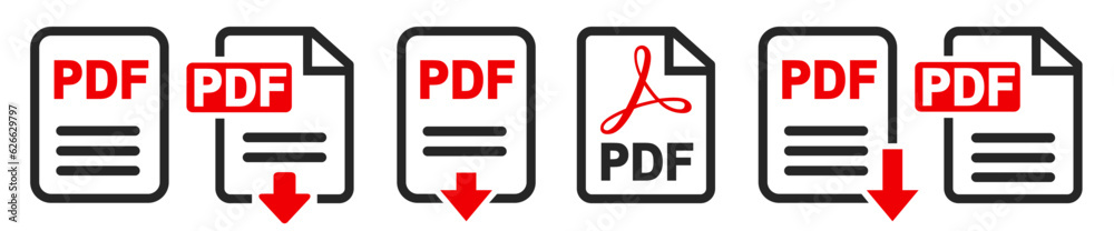 Poster pdf file download icon. the pdf icon. file format symbol flat sign – vector
