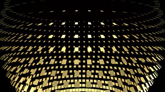 Abstract animated golden background. Kaleidoscopic background. 3B Animation for music video.
