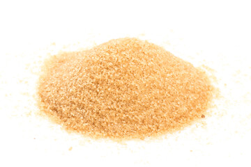 Crystals cane sugar isolated on white