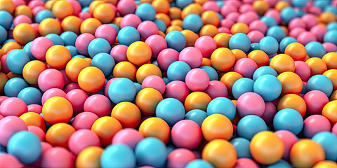 Fototapeta na wymiar Abstract 3d background, colorful balls pattern texture. Generative AI