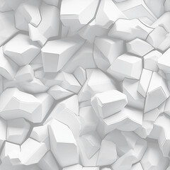Abstract 3d white background, organic shapes seamless pattern, white stones texture