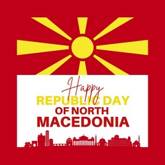 Premium Vector | Vector illustration for north macedonia republic day 2nd august