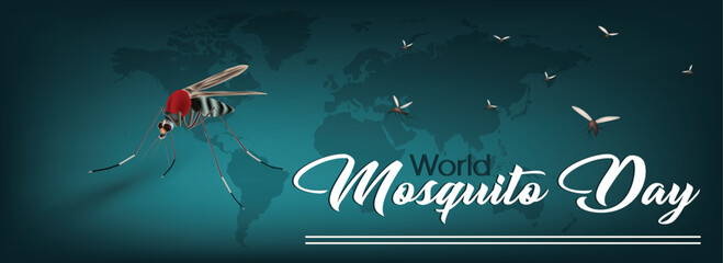 World Mosquito Day 20 august banner poster 