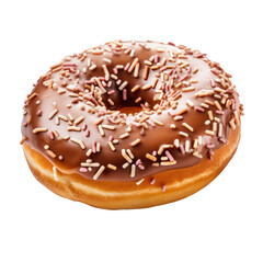 Chocolate donut isolated.