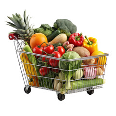 Shopping trolley with fruits