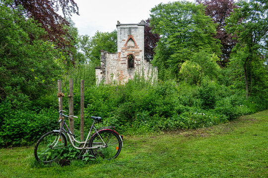 House of the Templers in public park at the river Ilm in Weimar, Thuringia, Germany.