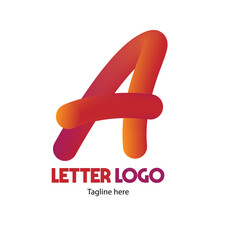 A letter mark alphabet initials based logo with abstract A design and dummy text on white background.
