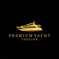 Yacht Cruise Boat Ship for Ocean Vacation Logo 
