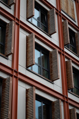 Windows of a building in a city in Europe