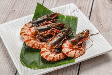 Cooked tiger prawn in the pate