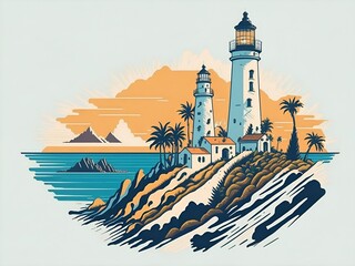 Lighthouse. AI generated illustration