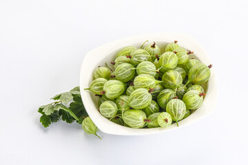 Sweet ripe gooseberries in the bowl