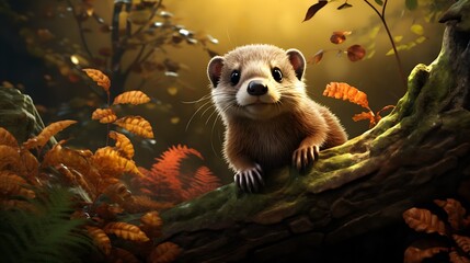 cute baby fantasy ferret for kids