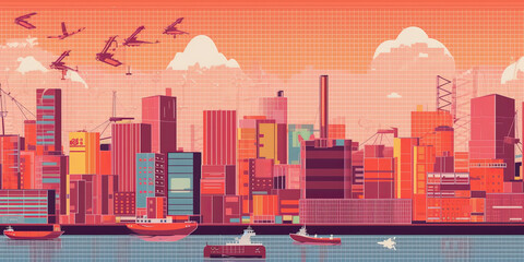 Obraz premium Global logistics concept - Generative AI