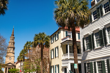 Naklejka premium Historical downtown area of Charleston, South Carolina, USA
