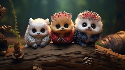 Fototapeta premium cute fantasy animals