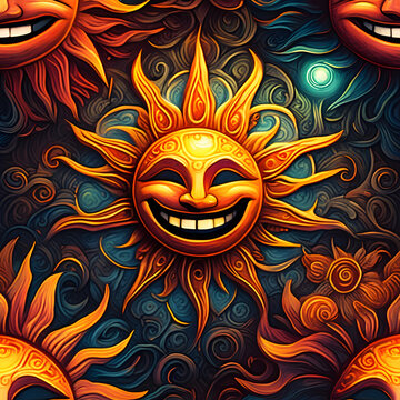 Sun Mask Smile Tatto Style