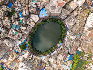 Aerial view of Gol Talab also known as Nawab Bari Pukur in Dhaka,Bangladesh.  © Muhammadamdadphoto