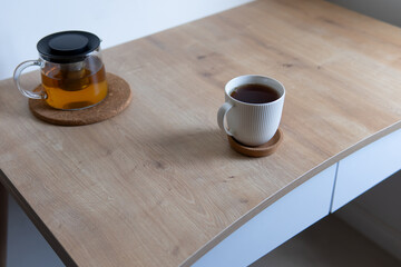 cup of tea on a table