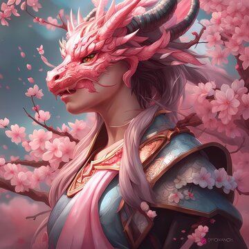 Rose dragons in the sky