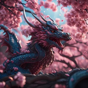 Rose dragons in the sky