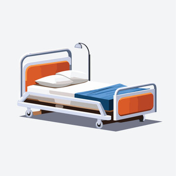 medical bed vector flat minimalistic isolated illustration