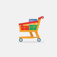 shoping cart vector flat minimalistic isolated illustration