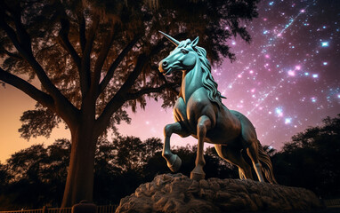 Fantastic Unicorns under the stars